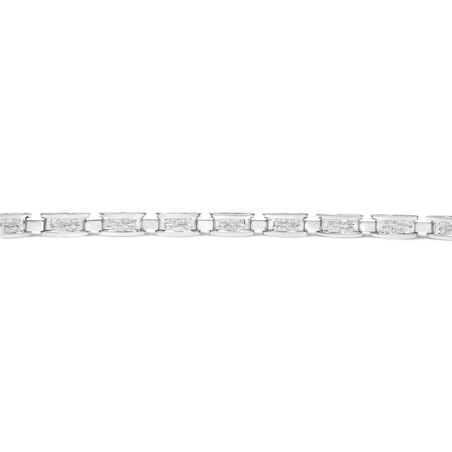 14K White Gold 4 - Prong Set Lab Grown Round Diamond Classic Tennis Bracelet (F - G Color, VS1 - VS2 Clarity) - 7.25" - Jaazi Intl