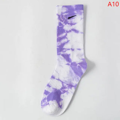 Women Tie-dye Middle Tube Socks - Jaazi Intl