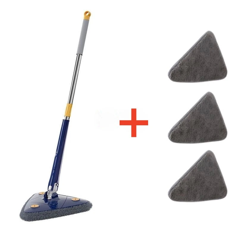 New Iengthened Triangular Mop 360-Degree Telescopic Rotatable Adjustable Floor Cleaning Mop Absorbent Wet And Dry Dual-use Clean