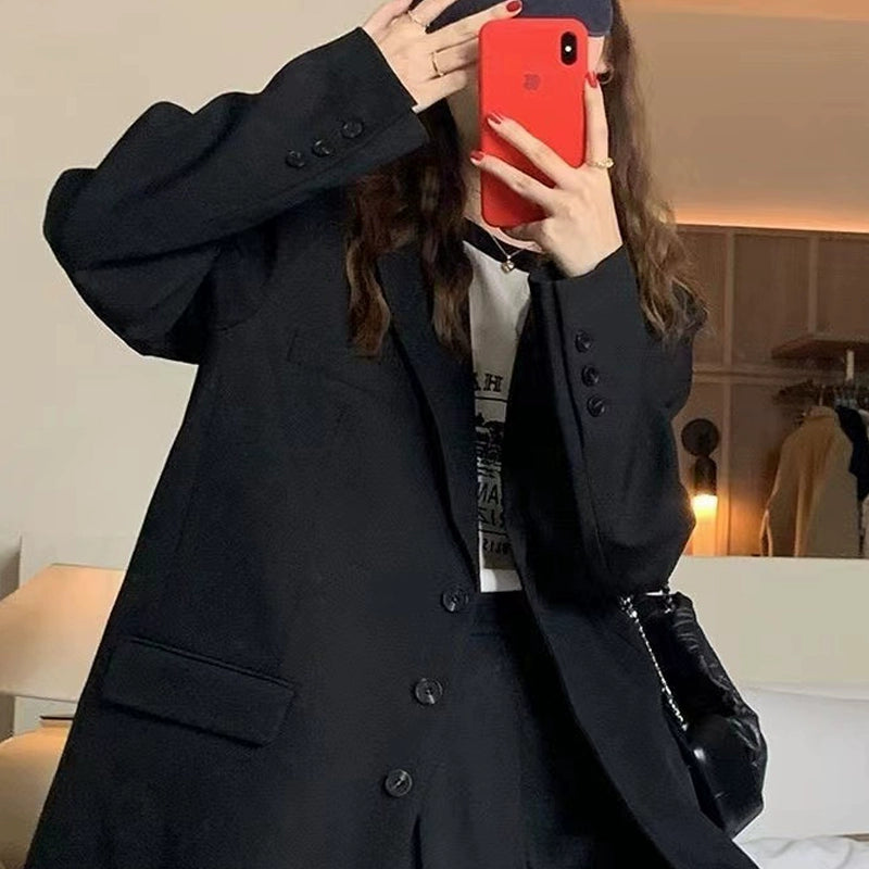 Suit Women&amp;amp;amp;#039;s 2022 Spring And Autumn New Student Casual Popular Oversize Black Small Temperament Suit Jacket