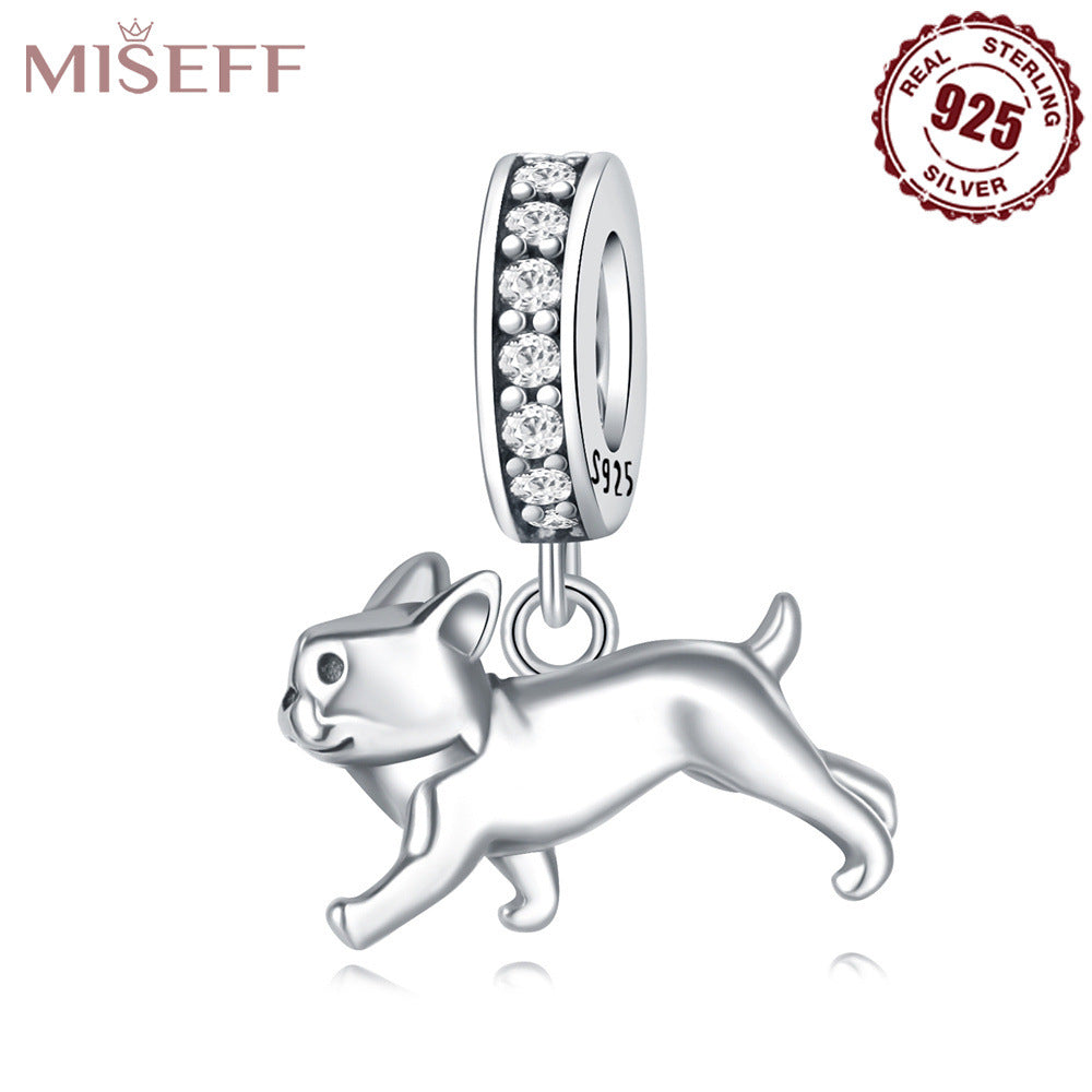 Missif Original 925 Sterling Silver Cute Cat And Dog Bone Paw Print Pendant DIY Bracelet Jewelry Accessories Pendant For Women