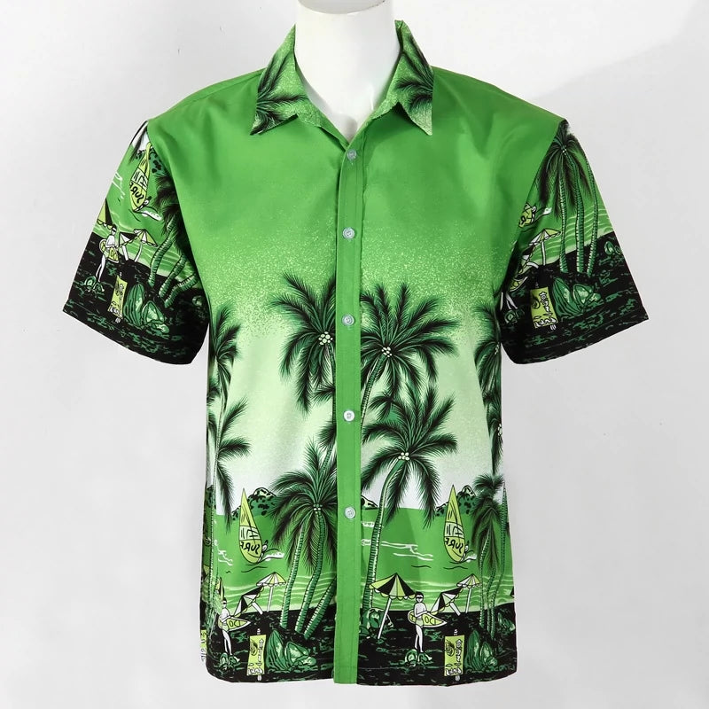 Summer Short Sleeve Beach Print Men's Summer Short Sleeve Beach Print Men