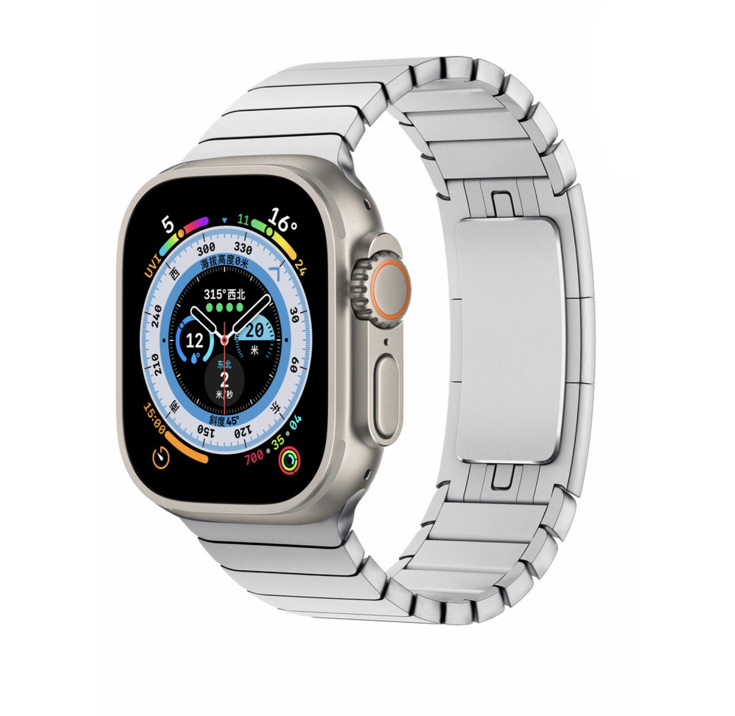 Original-Schnalle, geeignet für Apple Watch Iwatch9, Metall-Edelstahl, Applewatch6/5se, Edelstahlarmband 