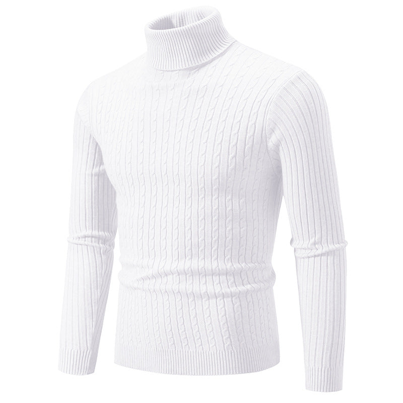 Men&#039;s Turtleneck Sweater Men&#039;s Autumn And Winter Slim-fit Korean Fashion Twist Knitted Pullover Long-sleeved Sweater For Students