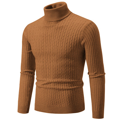 Men&#039;s Turtleneck Sweater Men&#039;s Autumn And Winter Slim-fit Korean Fashion Twist Knitted Pullover Long-sleeved Sweater For Students