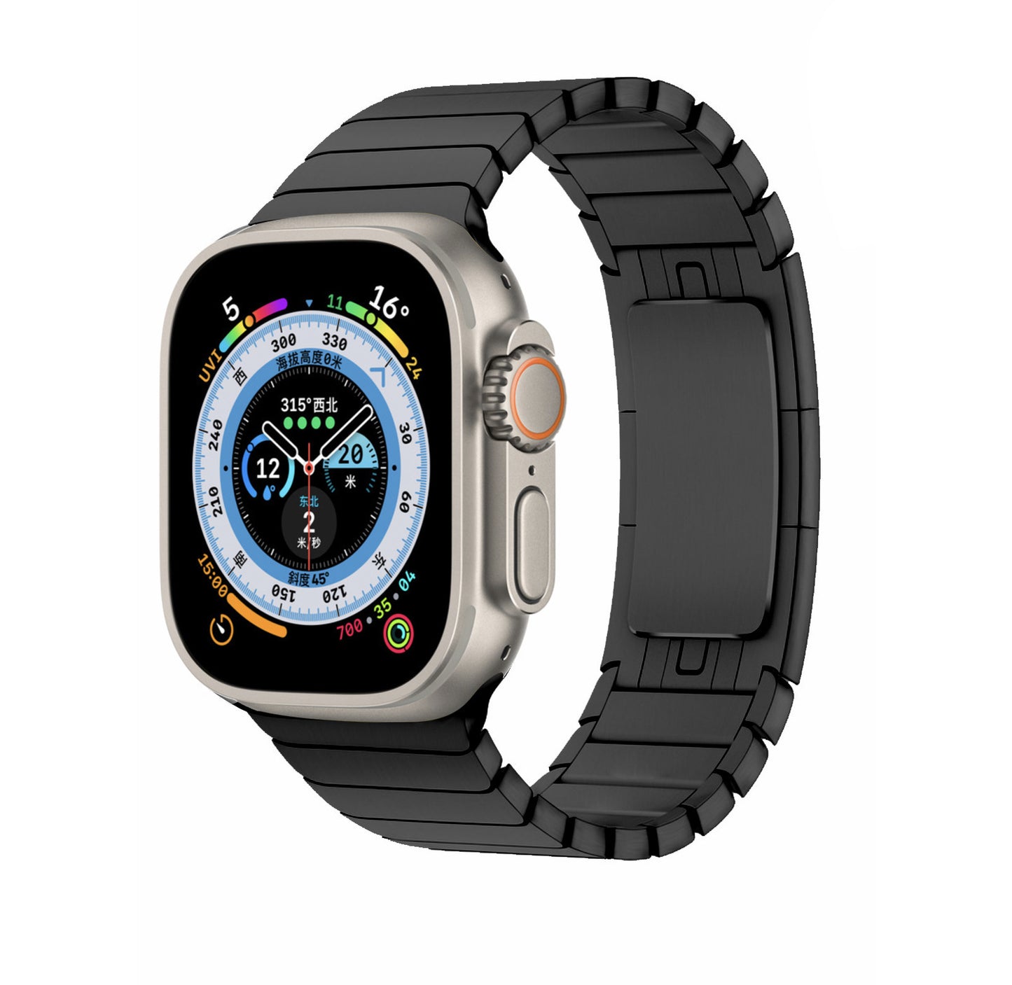 Original-Schnalle, geeignet für Apple Watch Iwatch9, Metall-Edelstahl, Applewatch6/5se, Edelstahlarmband 