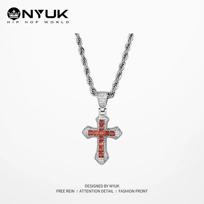 Nyuk Full Zircon Titanium Steel Pendant Geng Ghost Men Necklace