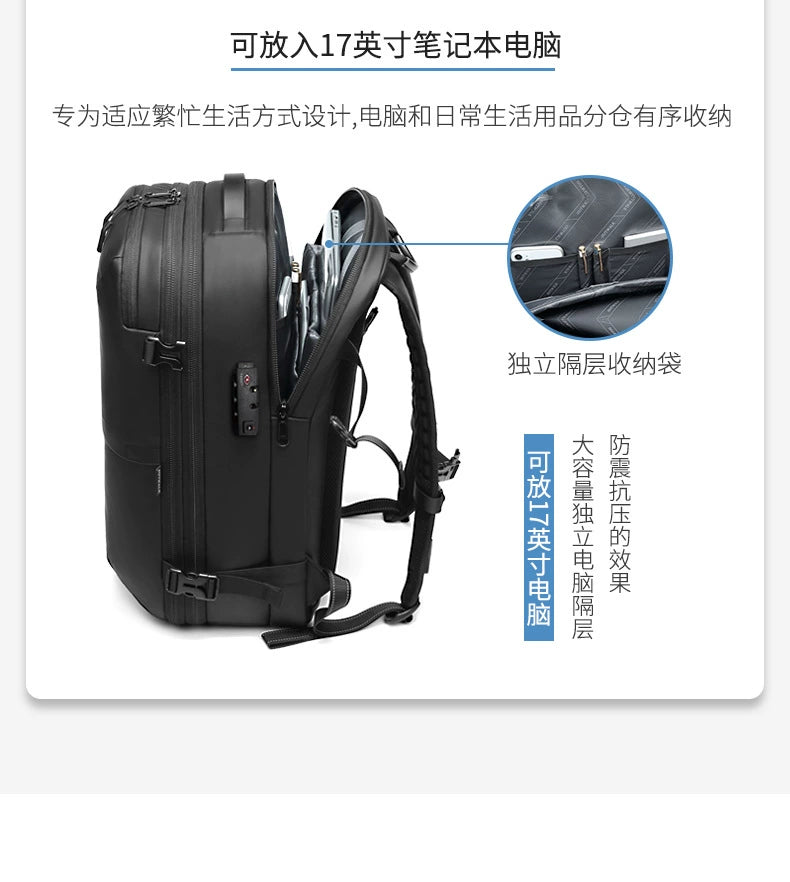 Backpack Men Multifunctional Travel Bag Vacuum Waterproof Business Trip Business New Computer Backpack Large Capacity TPU