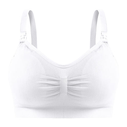 Adjustable Breastfeeding Bra With Open Buckle And No Steel Rings Underwear Pregnant Women Gather Non-sagging Breastfeeding Bra With Breast Pad