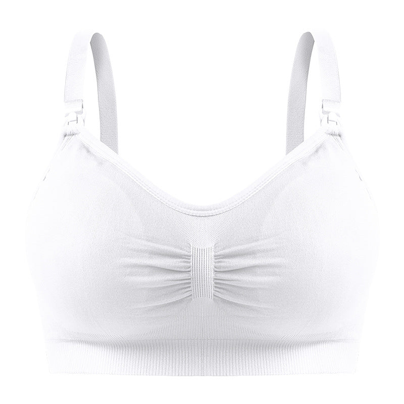 Adjustable Breastfeeding Bra With Open Buckle And No Steel Rings Underwear Pregnant Women Gather Non-sagging Breastfeeding Bra With Breast Pad