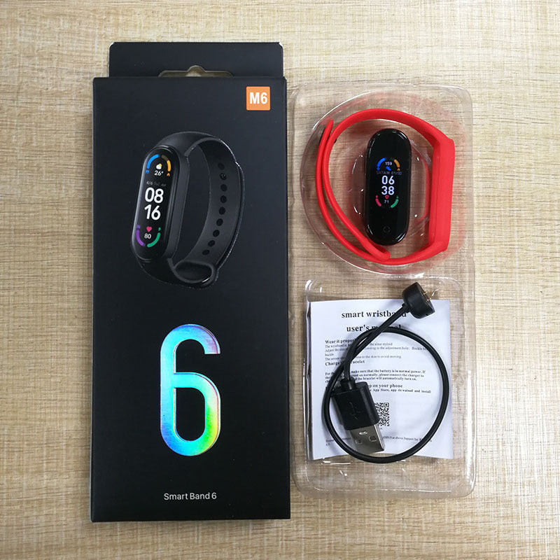 M6 Smart Armband Herzfrequenz Blutdruck Bluetooth Schrittzähler Musik Wetter Schlafüberwachung Grenzüberschreitendes M6 Smart Sportarmband