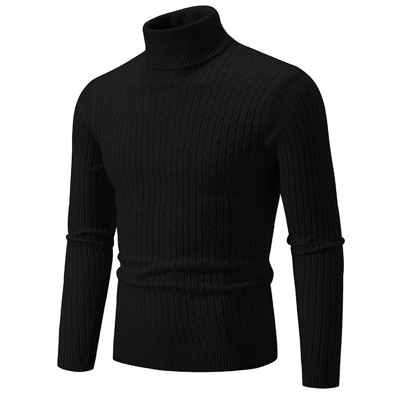 Men&#039;s Turtleneck Sweater Men&#039;s Autumn And Winter Slim-fit Korean Fashion Twist Knitted Pullover Long-sleeved Sweater For Students