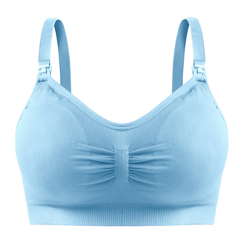 Adjustable Breastfeeding Bra With Open Buckle And No Steel Rings Underwear Pregnant Women Gather Non-sagging Breastfeeding Bra With Breast Pad