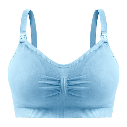 Adjustable Breastfeeding Bra With Open Buckle And No Steel Rings Underwear Pregnant Women Gather Non-sagging Breastfeeding Bra With Breast Pad