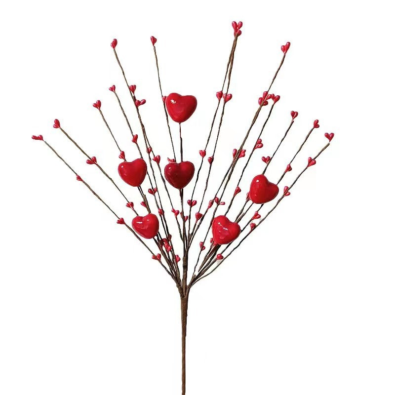 Small Twig Cutting Beads Heart-shaped Furnishings Living Room Decoration