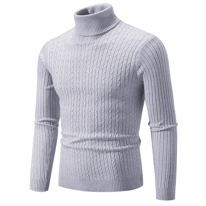 Men&#039;s Turtleneck Sweater Men&#039;s Autumn And Winter Slim-fit Korean Fashion Twist Knitted Pullover Long-sleeved Sweater For Students