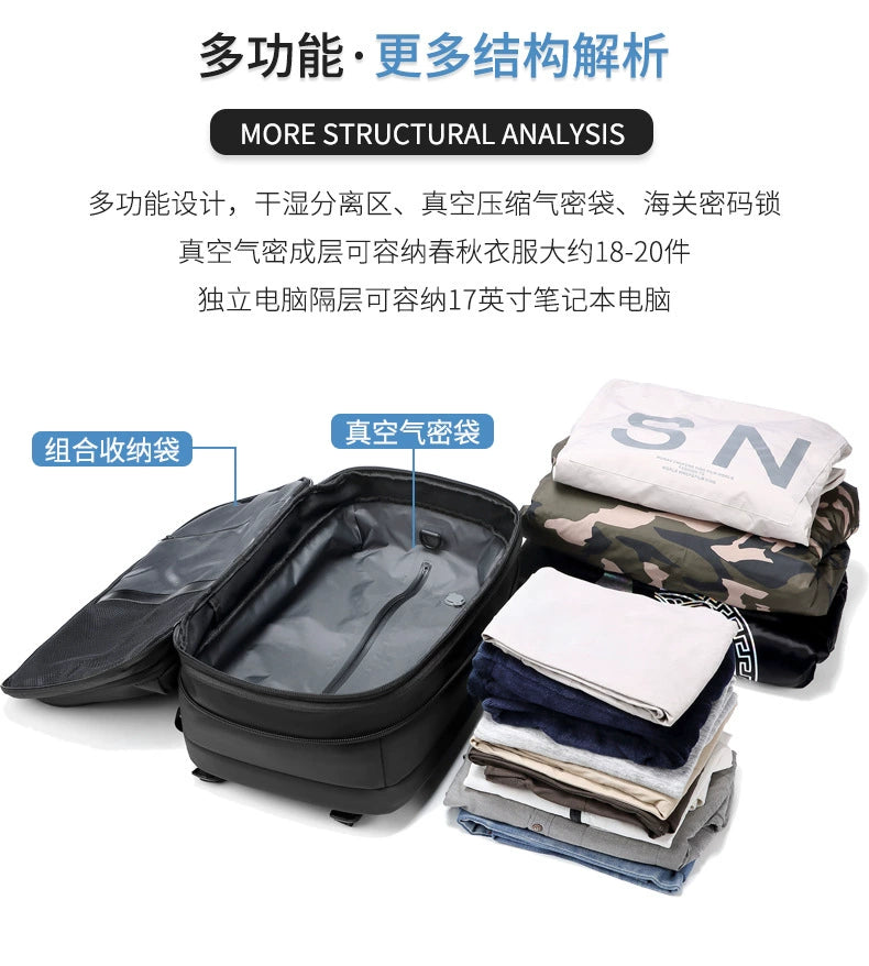 Backpack Men Multifunctional Travel Bag Vacuum Waterproof Business Trip Business New Computer Backpack Large Capacity TPU