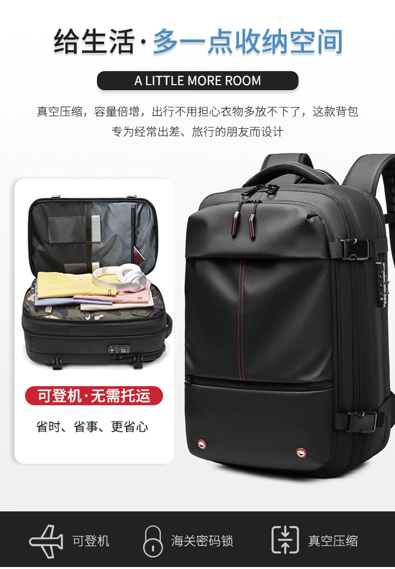 Backpack Men Multifunctional Travel Bag Vacuum Waterproof Business Trip Business New Computer Backpack Large Capacity TPU