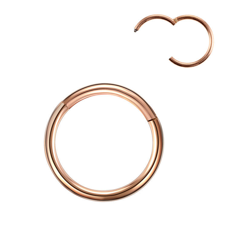 2022 Summer Titanium Steel Earrings Round Nose Rings New European And American Earrings Cross-border Earrings Golden Earrings Earrings