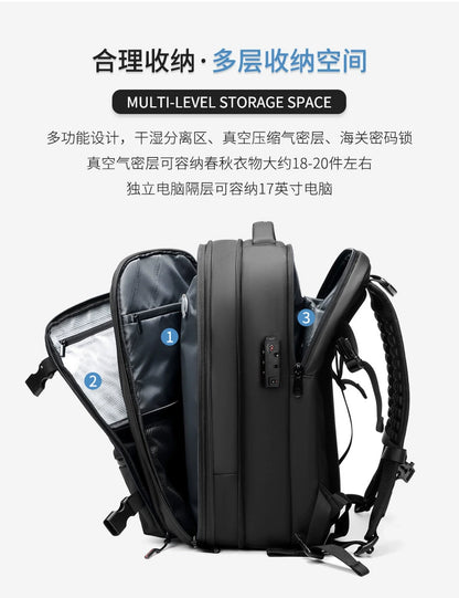 Backpack Men Multifunctional Travel Bag Vacuum Waterproof Business Trip Business New Computer Backpack Large Capacity TPU