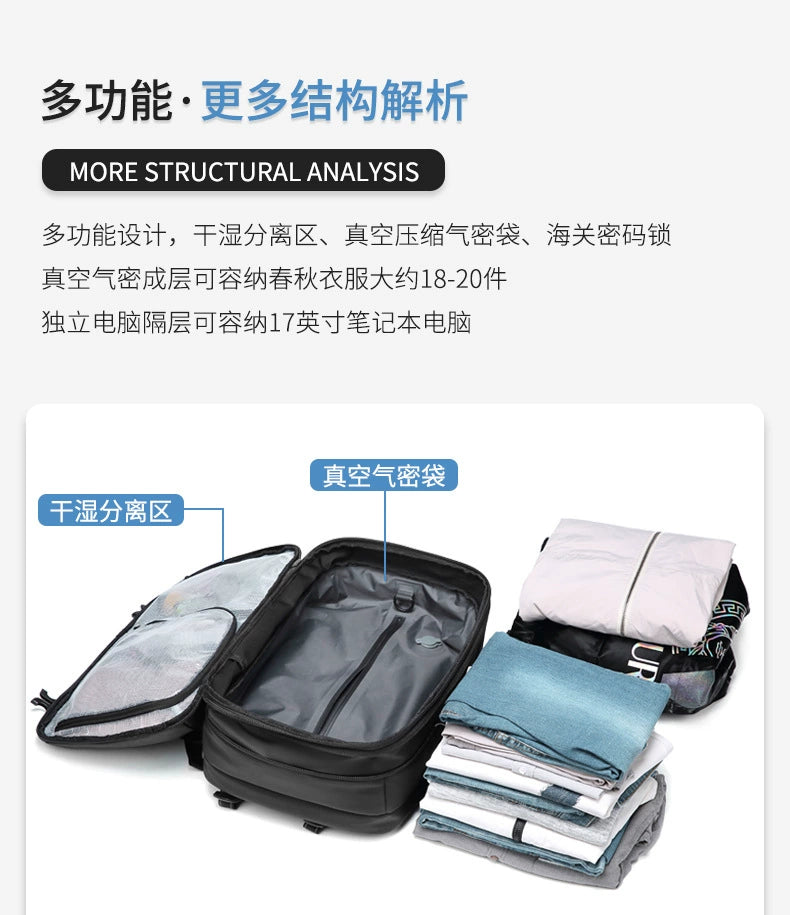 Backpack Men Multifunctional Travel Bag Vacuum Waterproof Business Trip Business New Computer Backpack Large Capacity TPU