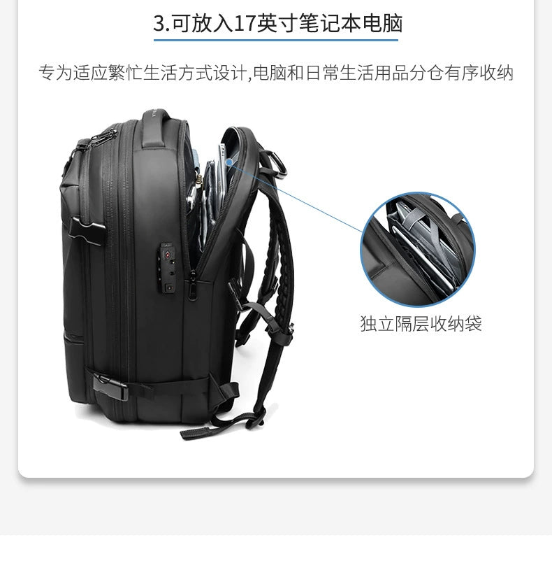 Backpack Men Multifunctional Travel Bag Vacuum Waterproof Business Trip Business New Computer Backpack Large Capacity TPU