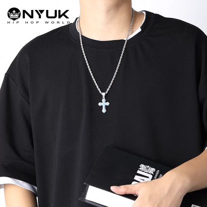 Nyuk Full Zircon Titanium Steel Pendant Geng Ghost Men Necklace