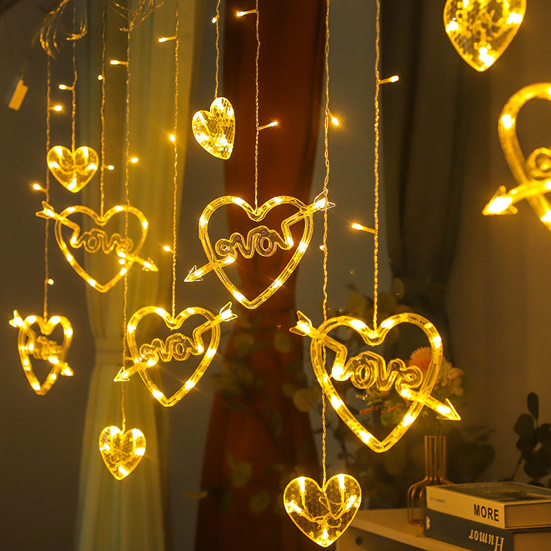 Love Curtain Lamp Room Holiday Romantic Decoration