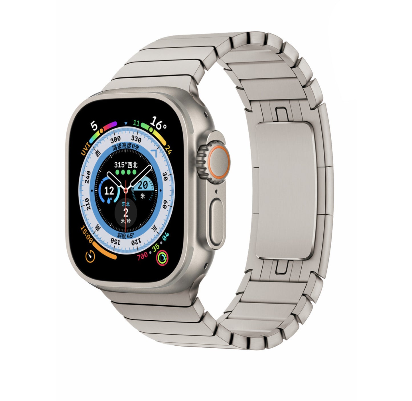 Original-Schnalle, geeignet für Apple Watch Iwatch9, Metall-Edelstahl, Applewatch6/5se, Edelstahlarmband 