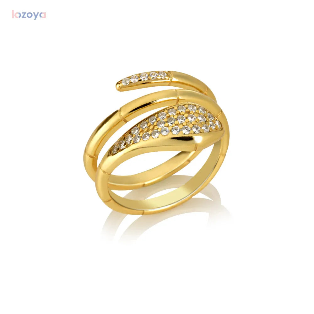 Three-Circle Snake Rings for Women