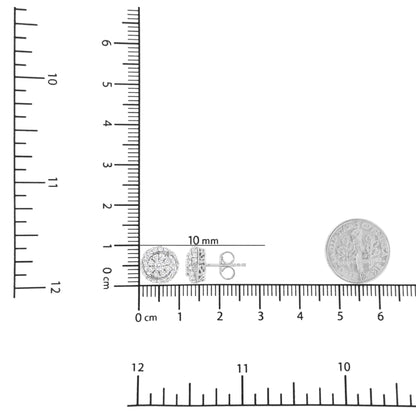 Sterling Silver 1 cttw Lab Grown Diamond Cluster Stud Earring (F-G Color, VS2-SI1 Clarity)