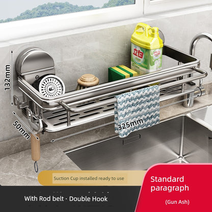 Punch-Free Storage Rack Wall-Mounted Tool Kitchen