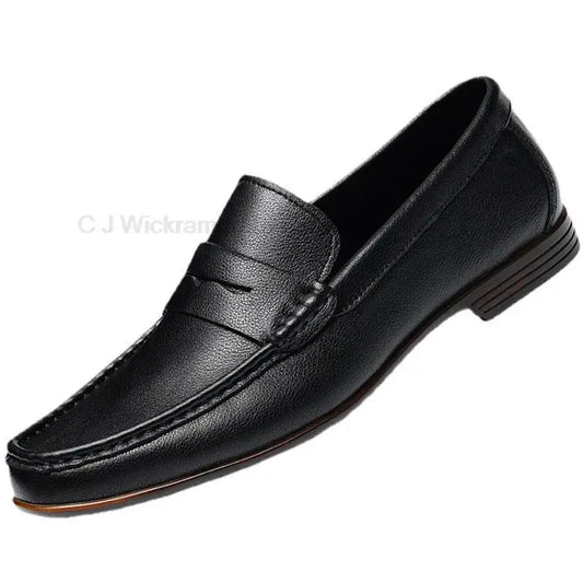 Luxury Men's Black Loafers Genuine Leather Male Casual Office Business Dress Shoes For Men Fashion Party Wedding Formal Footwear