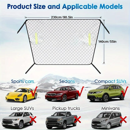 Car Front Windshield Snow Windproof Sunshade Cover For Car SUV Summer/Winter Quality Ultra Thick Protective Windscreen Cover