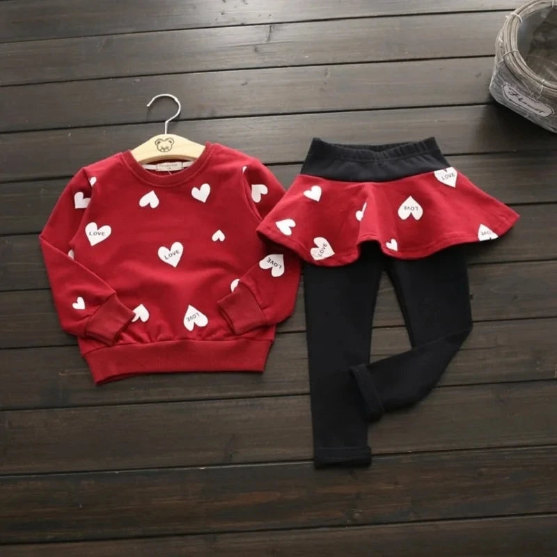 Toddler Girls Clothes Kids Autumn Winter T Shirt Pants Christmas Clothes Girls Printed Outfits Sport Suit Children Clothing set