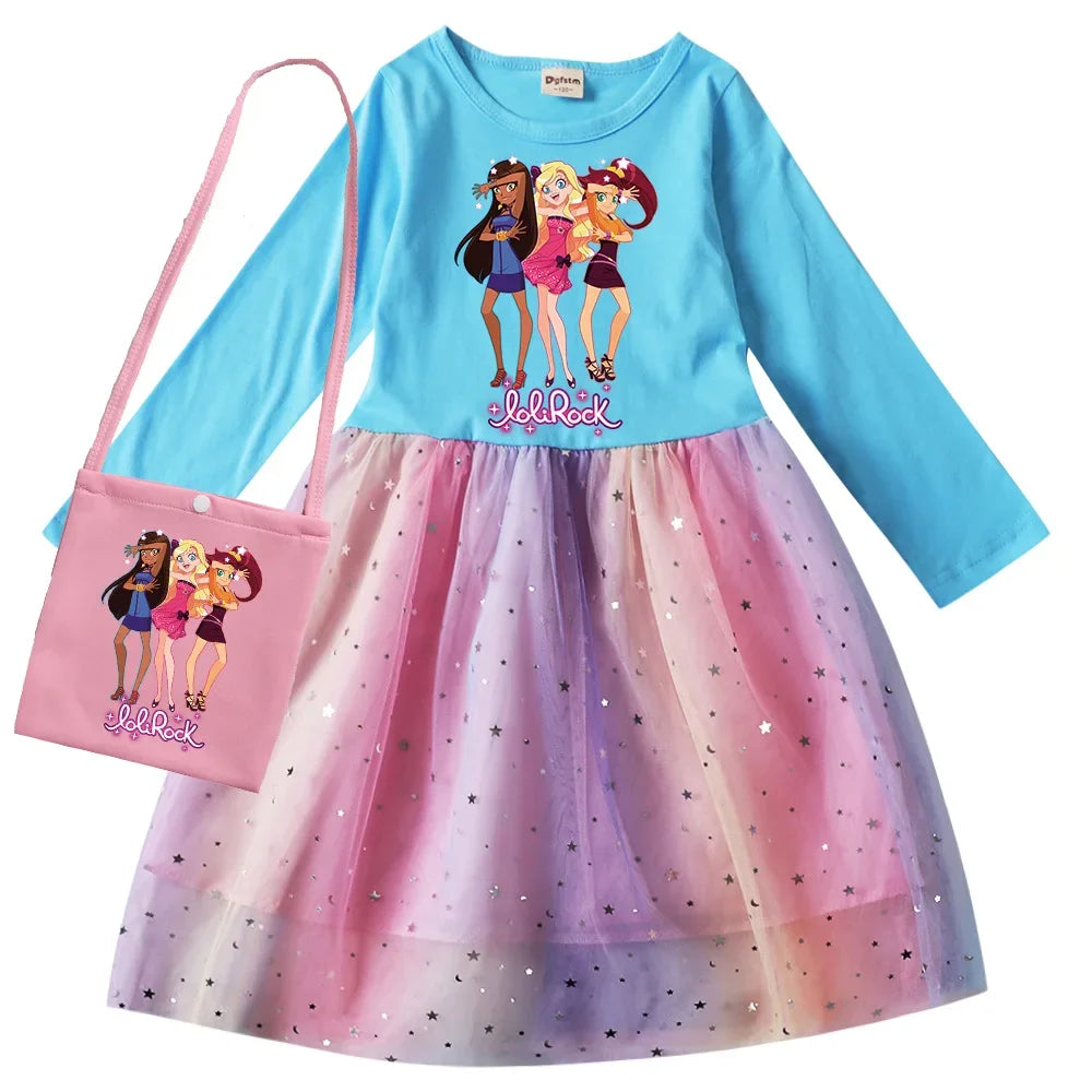 Rock Loli Girls Dresses LoliRock Clothes Winter Long Sleeve Princess Dress Children Christmas Birthday Party Costumes for Kids