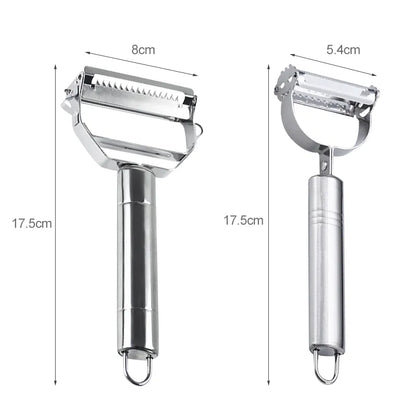 Stainless Steel Melon Planer Double-Head Peeler Household Multiple-Function Fruit And Vegetable Peeler Home Kitchen Tool