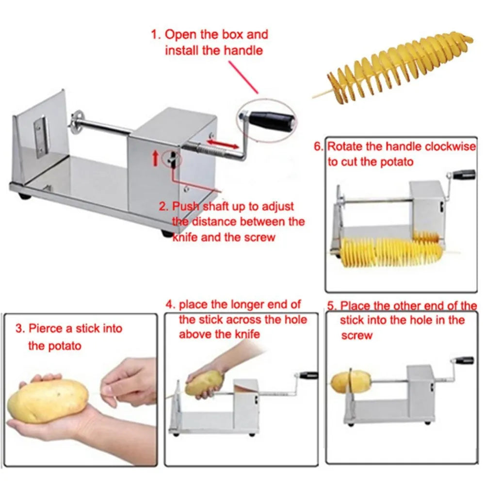 Hotsale Tornado Kartoffelschneider Maschine Spiralschneidemaschine Chips Maschine Küchenzubehör Kochwerkzeuge Chopper Kartoffelchip