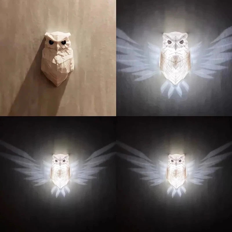 Modern Home Decoration Projector Wall Lamp 3D Print Resin Creative Anime Sconce Light Owl Eagle Corridor Atmosphere Night Lustre