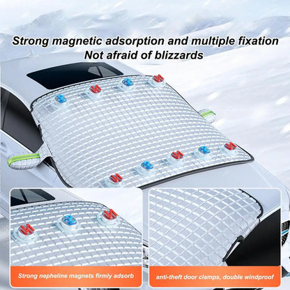 Magnetic Car Windshield Cover Windshield Frost Protector Cover Professional Car Windshield Snow Cover Magnetic Windscreen Cover