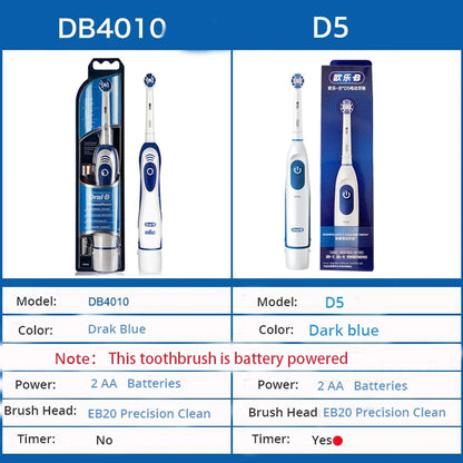 Oral B brosse à dents électrique Rotation dents propres brosse à dents adulte DB4010 brosse à dents électrique avec 4 têtes de remplacement supplémentaires