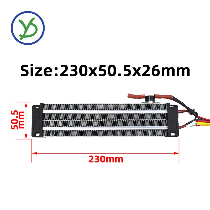 Chauffage électrique à air en céramique PTC, 1000W AC DC, 220V, 230x50mm, incubateur de poulet, fer à friser, fil chauffant