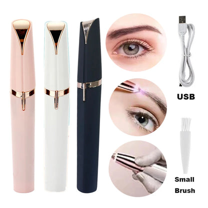 Upgrade USB Elektrische Augenbraue Trimmer Schmerzlos Augenbraue Epilierer Nase Haare Mini Rasierer Rasierer Tragbare Gesichts Haar Remover Frauen