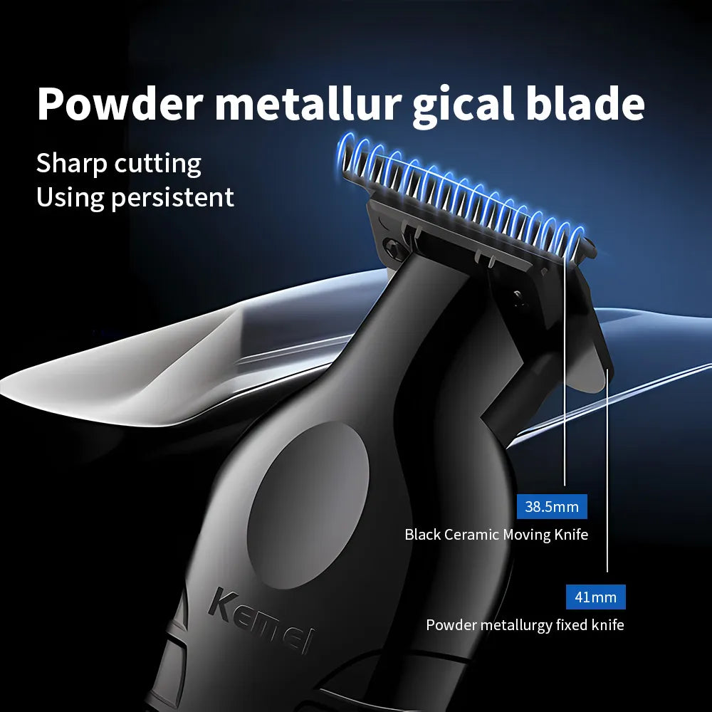 Kemei 2299 Barber Akku-Haarschneider 0 mm Zero Gapped Carving Clipper Detailer Professionelle elektrische Finish-Schneidemaschine