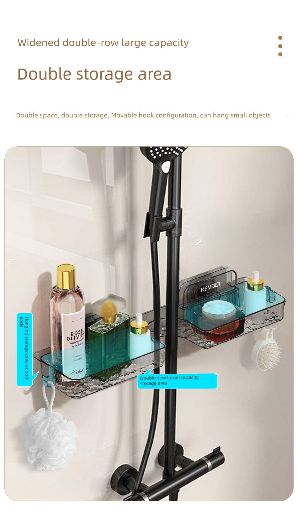 Wall-Mounted Punch-Free Sink Mirror Drain Rack Suction Cup