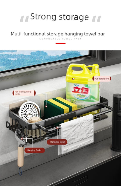 Punch-Free Storage Rack Wall-Mounted Tool Kitchen