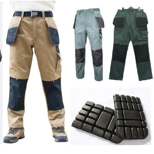 Herren-Cargohose mit mehreren Taschen, Outdoor-Arbeitshose, verschleißfeste Hose, Arbeiterhose mit Beintasche