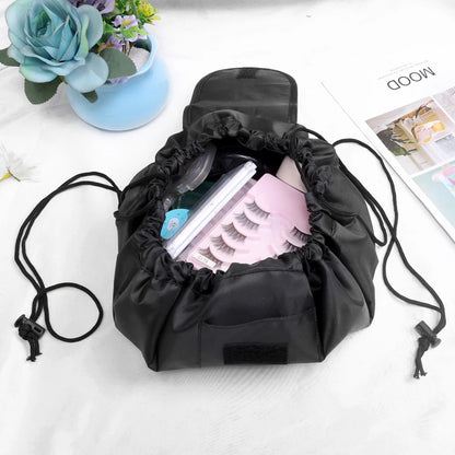 Women Drawstring Cosmetic Bag Organizer Travel Toiletry Storage Shoulder MakeUp Pouch Large Capacity Beauty Case Waterproof