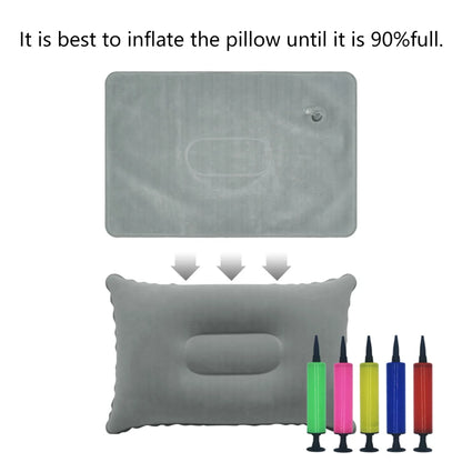 Inflatable Air Pillow Bed Sleeping Camping Pillow PVC Nylon Neck Support Backrest Pillow for Travel Plane Car Folding Pillow