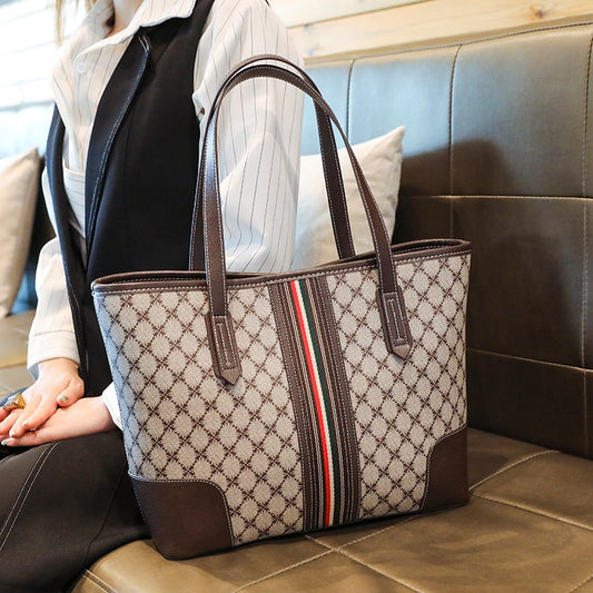 Sacs à bandoulière en cuir pour femmes, fourre-tout de luxe à la mode, grand Shopping de styliste à carreaux, voyage fête, sacs à main pour ordinateur portable, nouvelle collection 2023